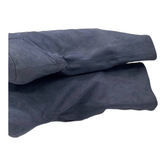 Stella McCartney Boots Blue Vegan Suede Leather Heeled Slouchy Mid Calf Size 7.5 - Picture 6 of 10